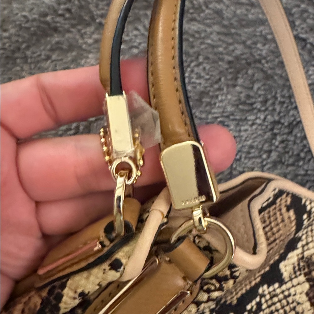 COACH Vintage Madison Phoebe Canvas Python Snakeskin Shoulder Bag - Picture 16 of 16